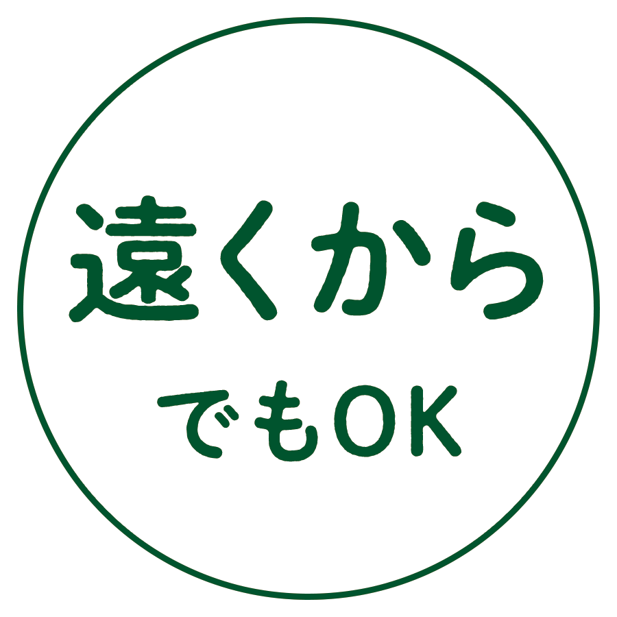 遠くからでもOK